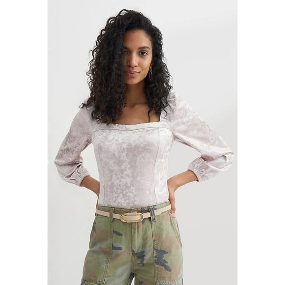 NWT Anthropolgie Jessima Velvet Top XS - Picture 1 of 4